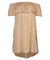 Women Mustard & White Stripe Ruffle Off-Shoulder Dress