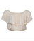 Women Peach Ruffle Off-Shoulder Crop Top