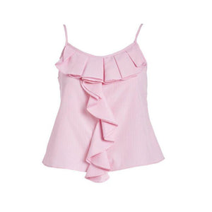 One Star Pink Ruffle Sleeveless Top